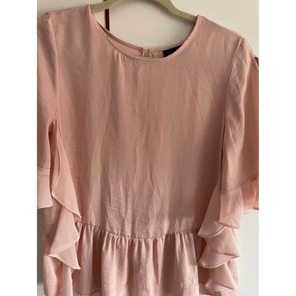 Who What Wear Pink Frilly Top - Picture 2 of 7